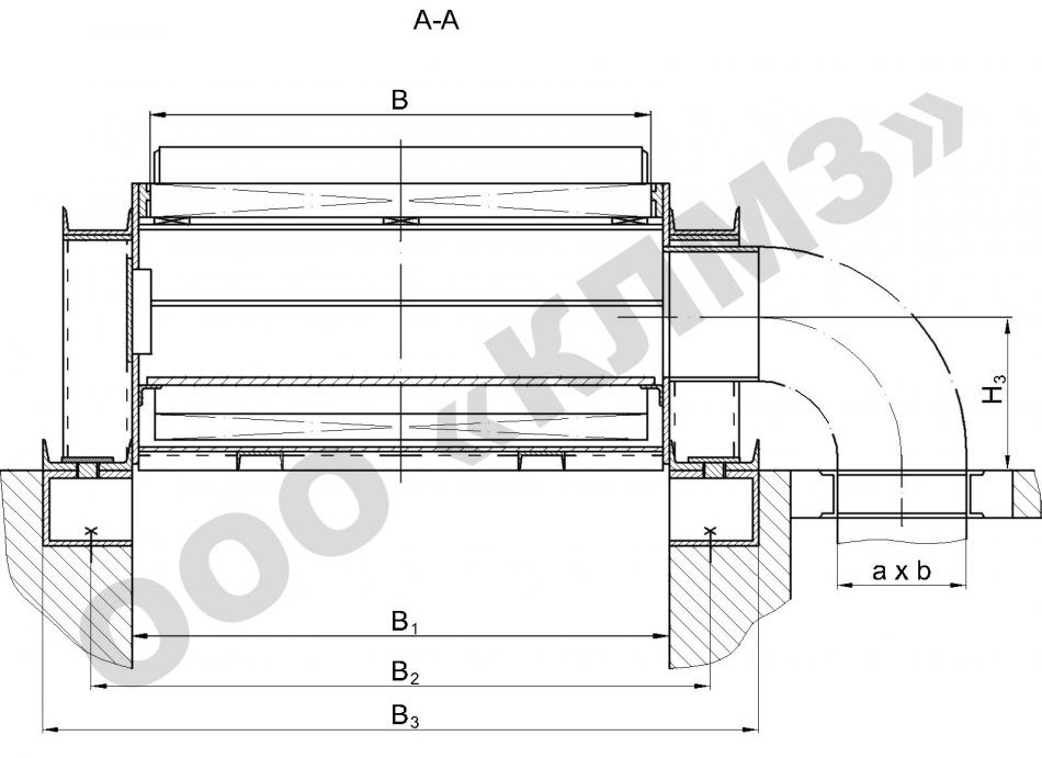 Чертеж топки механической ТЛП, ТЛПМ 