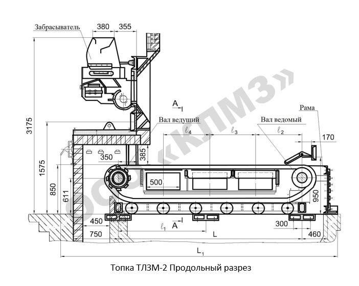Чертеж топки ТЛЗМ-2 Продольный разрез (2)