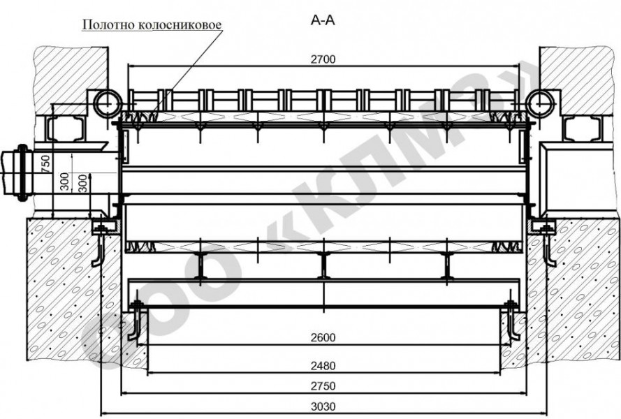 Чертеж топки механические ТЛЗ-2-2,7/4,0 Забрасыватель ЗП-600 и привод ПТБ-1200