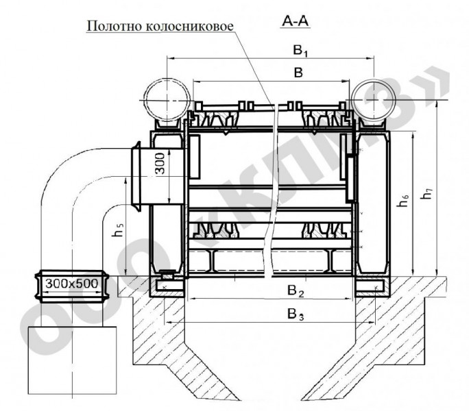 Чертеж топки механической ТЛЗМ Полотно колосниковое